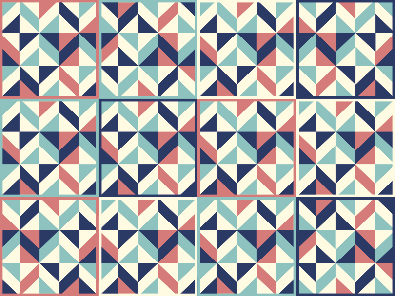 Mehrfarbiger rhomboider geometrischer vinylteppich - TenStickers