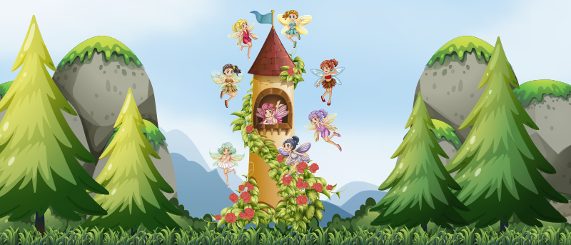 Vinyl Teppich für Kinder verzauberter Wald Spielbereich - TenStickers