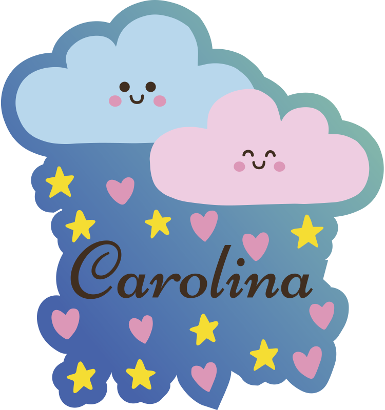 Vinyl Teppich Baby anpassbares Cloud-Thema-Design - TenStickers