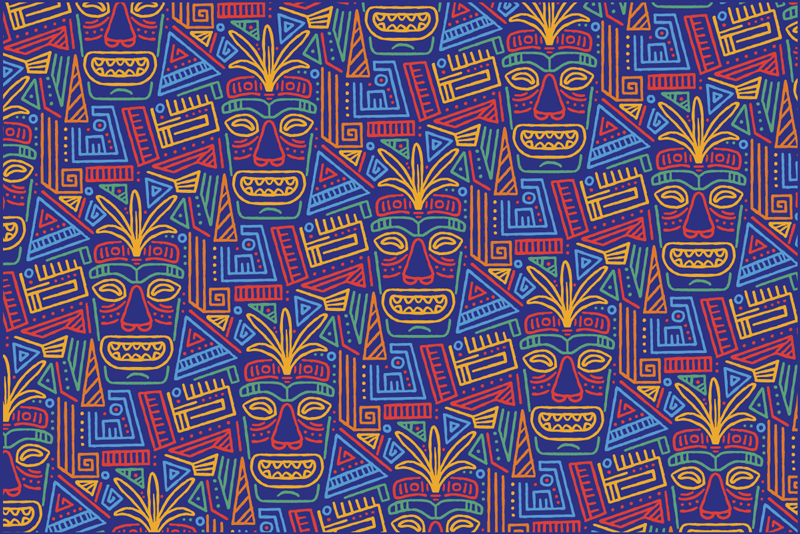 Vinyl Teppich ethnisch buntes Mandala-Muster-Overlay - TenStickers