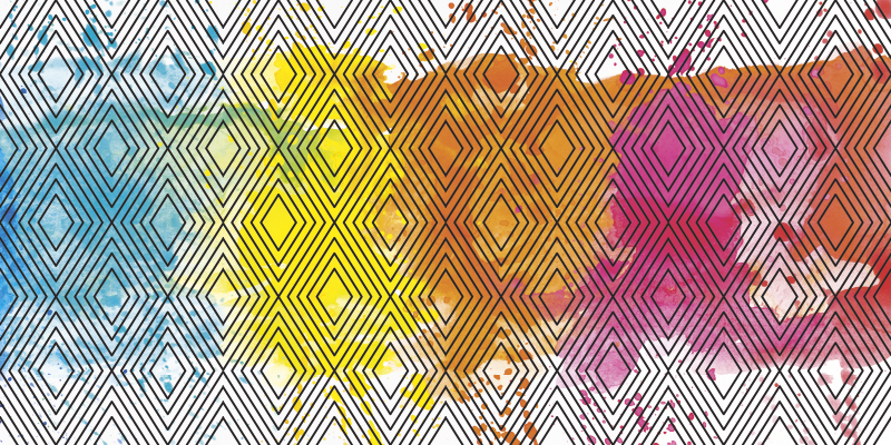 Moderner Läufer Vinyl multicolor Geometrisches Muster - TenStickers