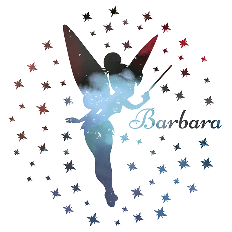 Namens Vinyl Teppich anpassbare Feen Silhouette - TenStickers