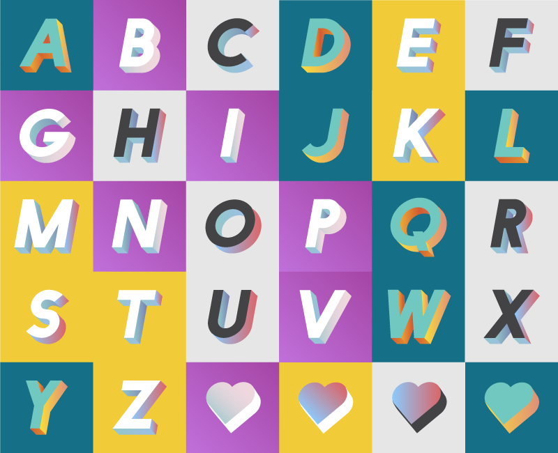 Vinylteppich Schlafzimmer bunte Alphabet-Spielbereich - TenStickers