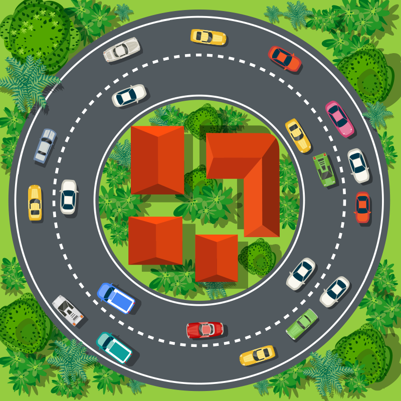 Vinylteppich kindlich spielerischer rundkurs - TenStickers