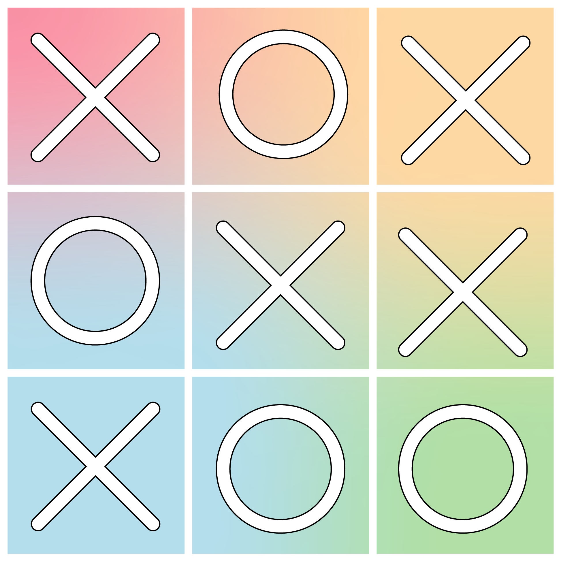 Vinyl Teppich Spiele tic-tac-toe-spiel - TenStickers