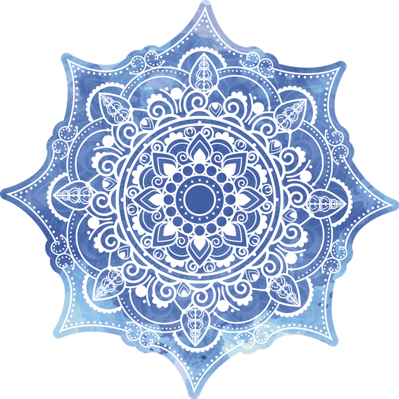 Vinyl teppich mandala blaues mandala design - TenStickers
