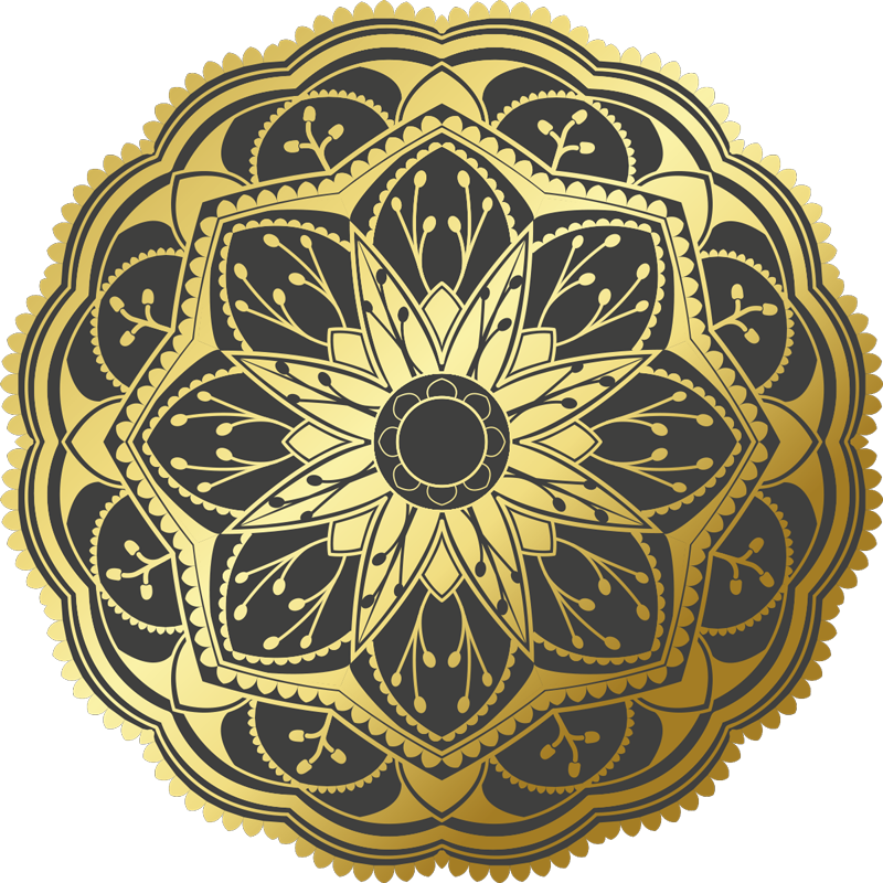 Vinyl teppich mandala goldenes muster - TenStickers