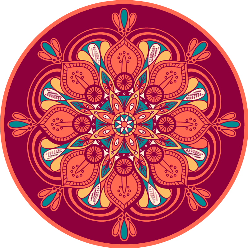 Vinyl Teppich Mandala indisches Mandaladesign - TenStickers