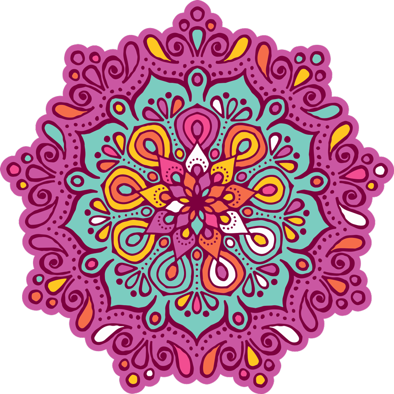 Vinyl teppich mandala in buntem design - TenStickers