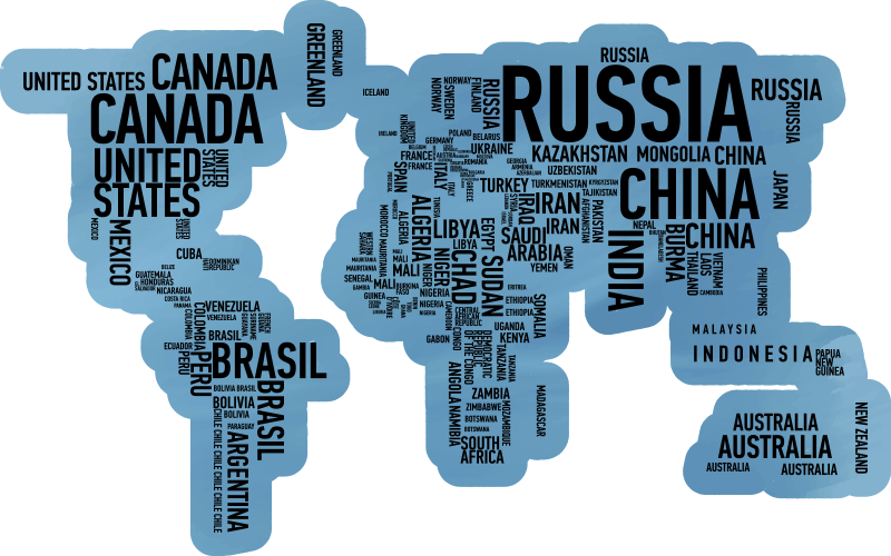 Vinyl Teppich Weltkarte geographische kontur - TenStickers