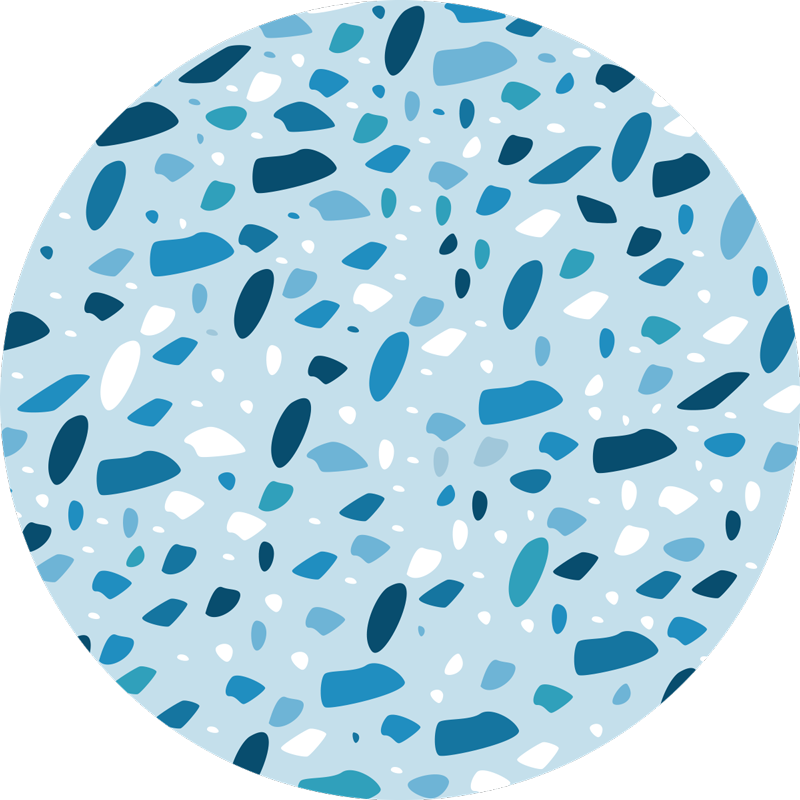 Fantastische blaue terrazzo textur stein vinyl teppich - TenStickers