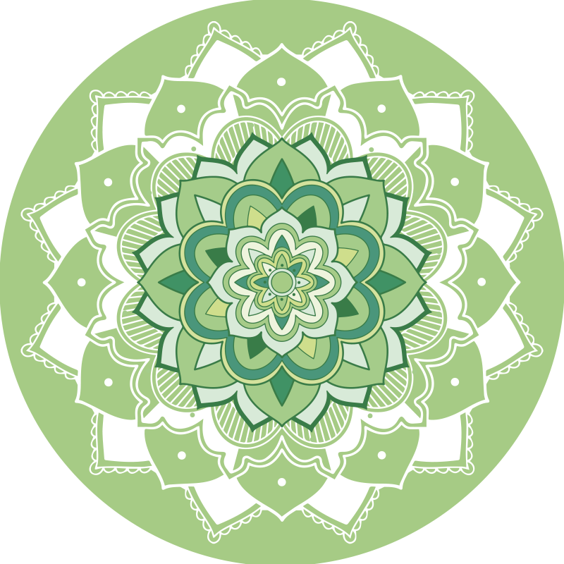 Vinyl teppich mandala grünes mandala design - TenStickers