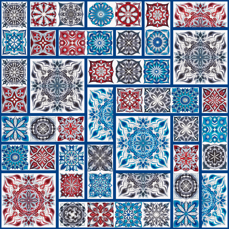 Vinyl Teppich Mosaik mosaikfliesen-patchwork - TenStickers