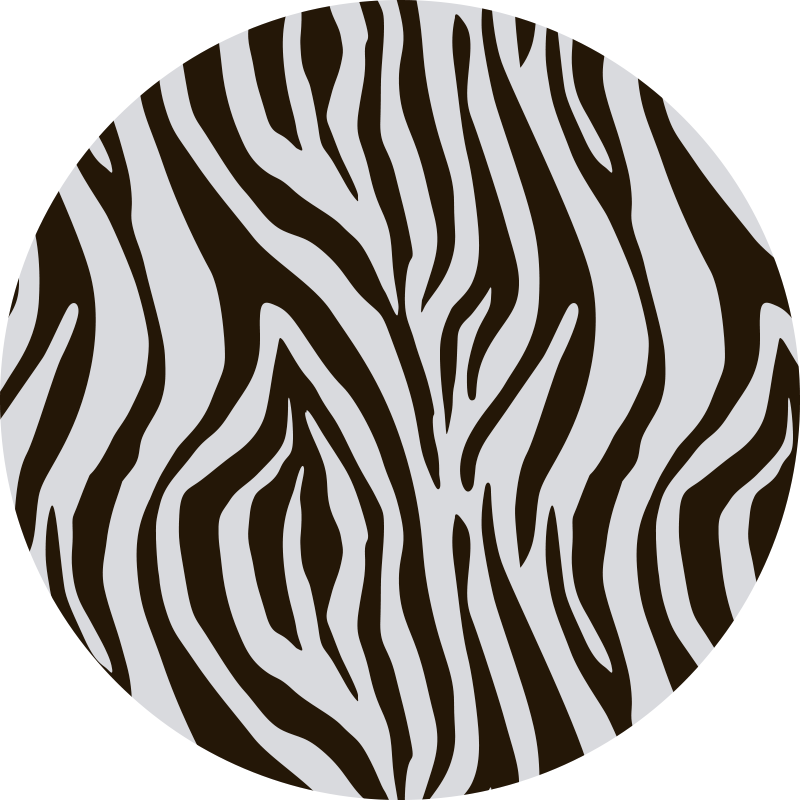Spektakulärer runder vinylteppich mit zebradruck - TenStickers