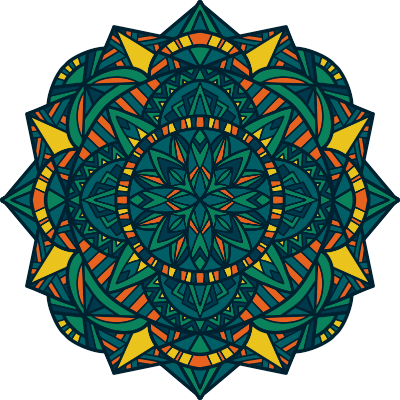 Vinyl teppich mandala rundes mandala kunstwerk - TenStickers