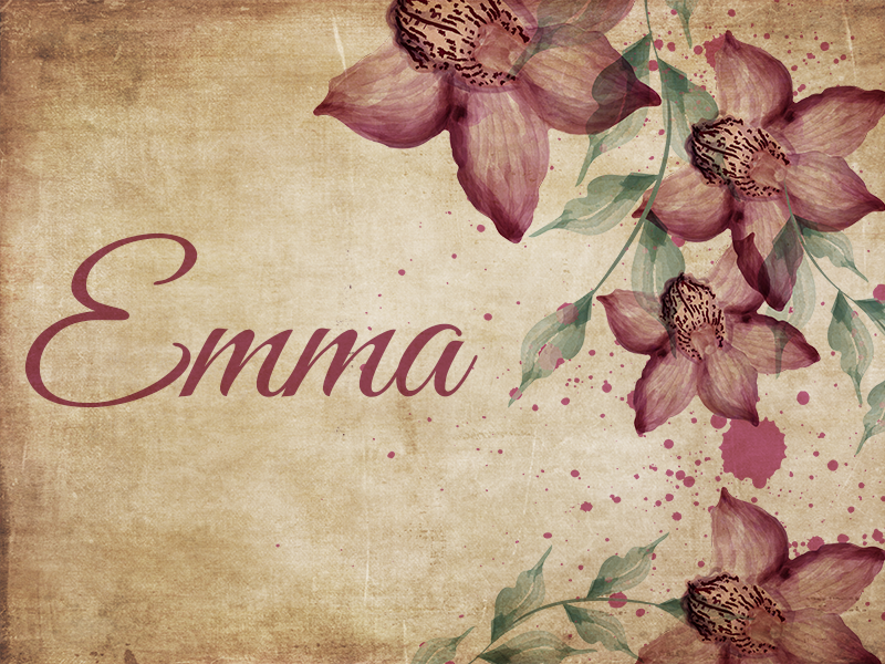 Vinyl Teppich mit Namen individuelle blumen - TenStickers