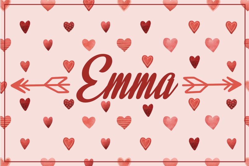 Vinyl Teppich mit Namen personalisiertes herzthema - TenStickers