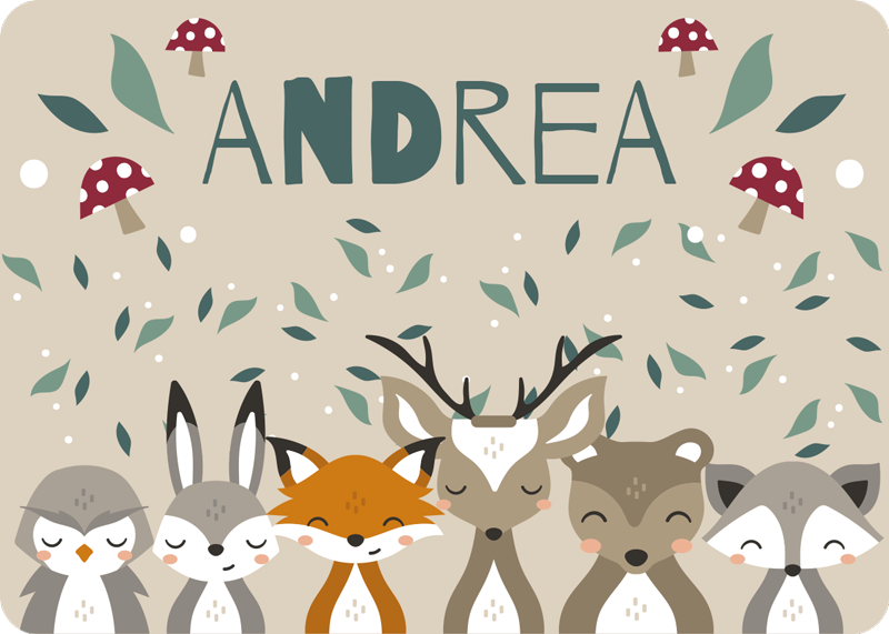 Personalisierte kleine Tiere Vinyl Teppich Kinderzimmer - TenStickers