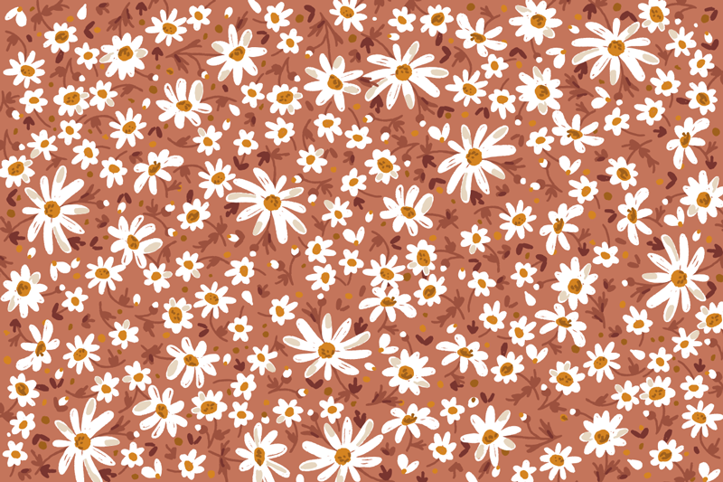 Vinyl Teppich Blumen gänseblümchen blumenmuster - TenStickers