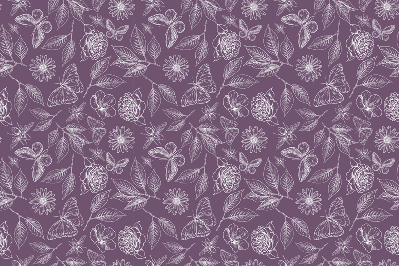 Vinyl Teppich Blumen florale symmetrie - TenStickers