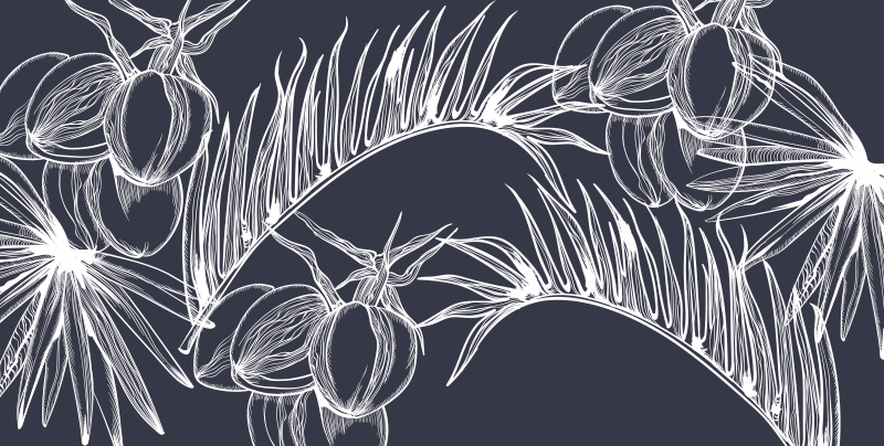 Vinyl Teppich Blumen botanische strichzeichnungen - TenStickers