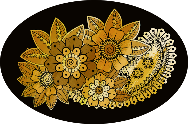 Vinyl teppich mandala mit mandala detail - TenStickers