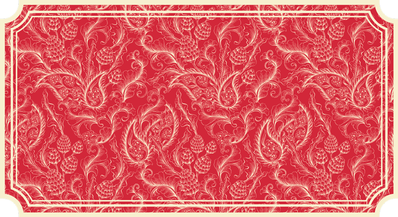 Vinyl Teppich rot verziertes paisley - TenStickers