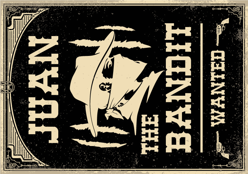 Vinyl Teppich mit Namen western-banditenthema - TenStickers