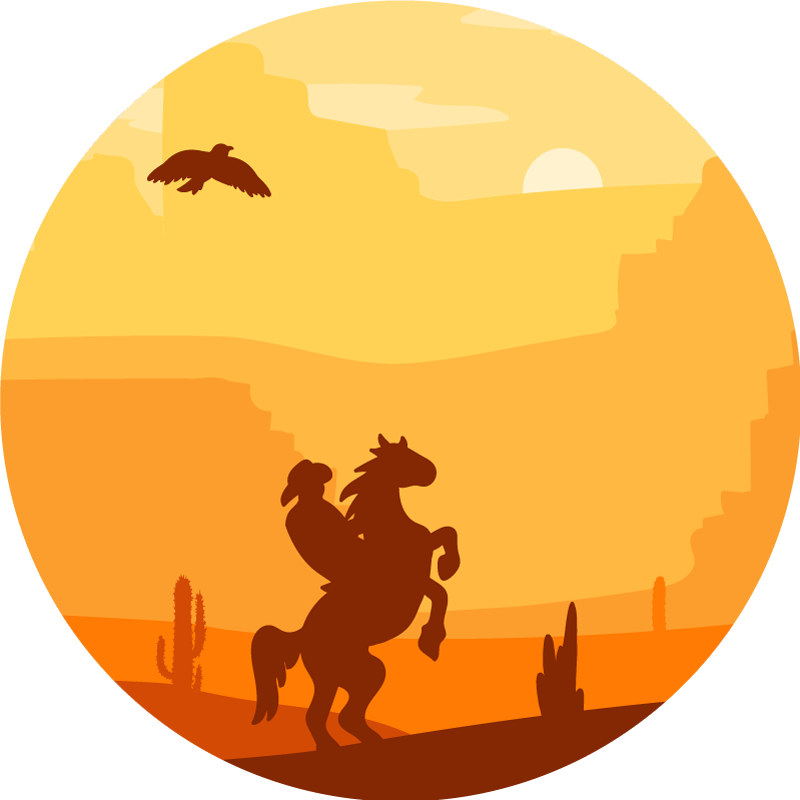 Vinyl Teppich Tiere sonnenuntergang-silhouette - TenStickers