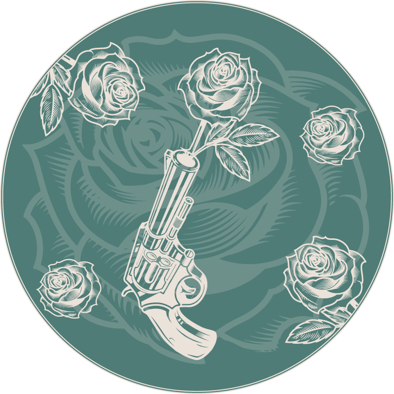 Vinyl Teppich Blumen blumenrevolver - TenStickers