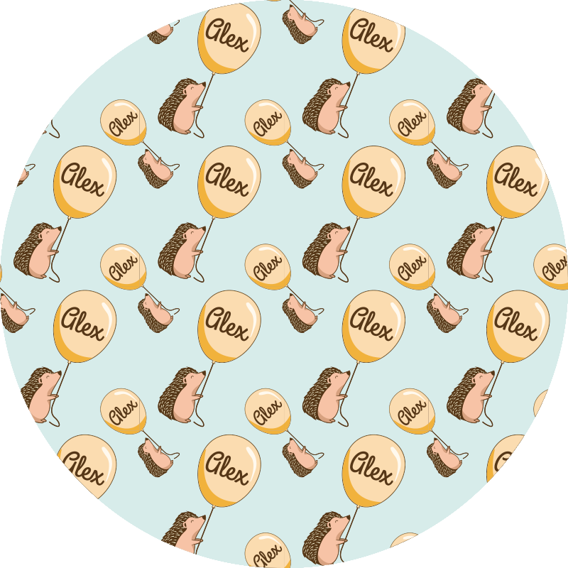 Vinyl Teppich mit Namen personalisierter igel - TenStickers