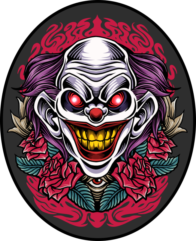 Vinylteppich rechteckig Clown kunst halloween - TenStickers