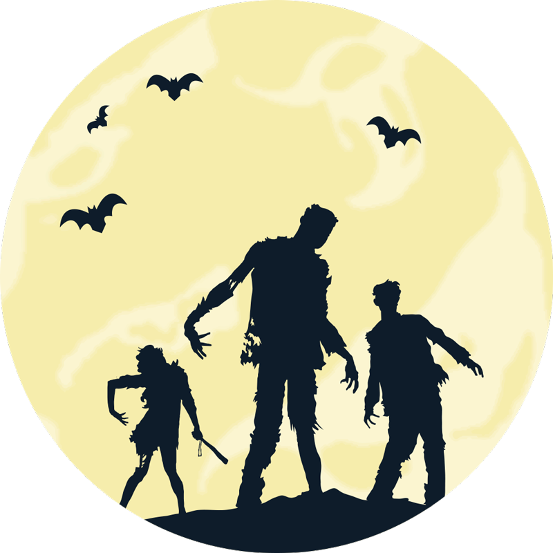 Vinyl teppich halloween mit halloween silhouetten - TenStickers