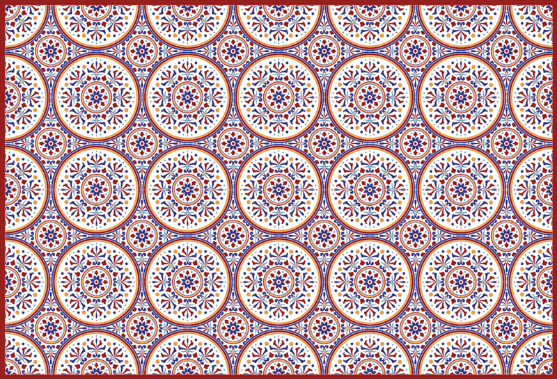 Vinyl Teppich Fliesenoptik Majolika Design - TenStickers