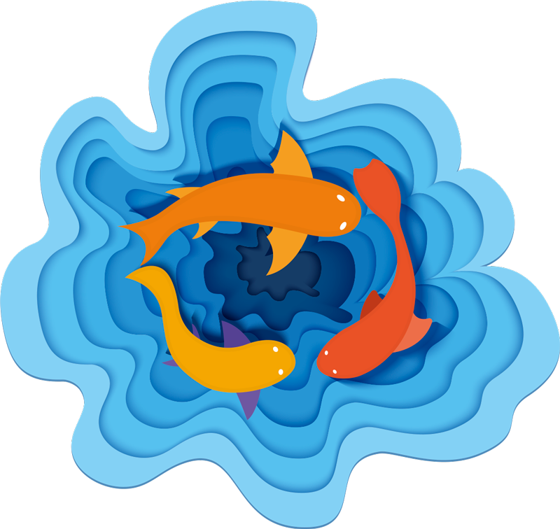 Vinyl Teppich Tiere wasser-koi-muster - TenStickers