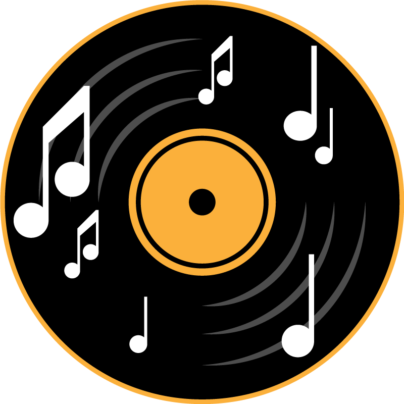 Vinyl Teppich rund musikplattenmotiv - TenStickers