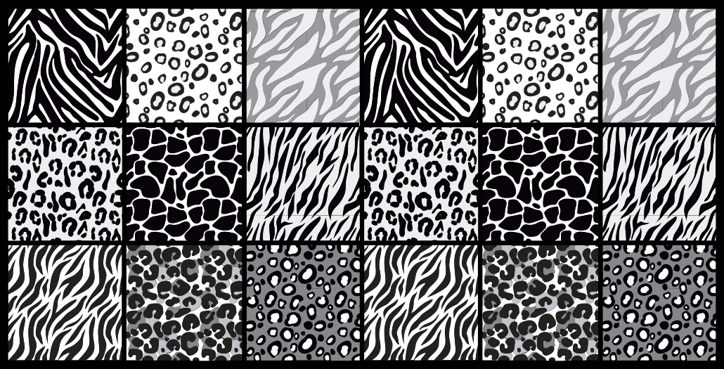Vinyl Teppich Tiermuster monochrome safari - TenStickers