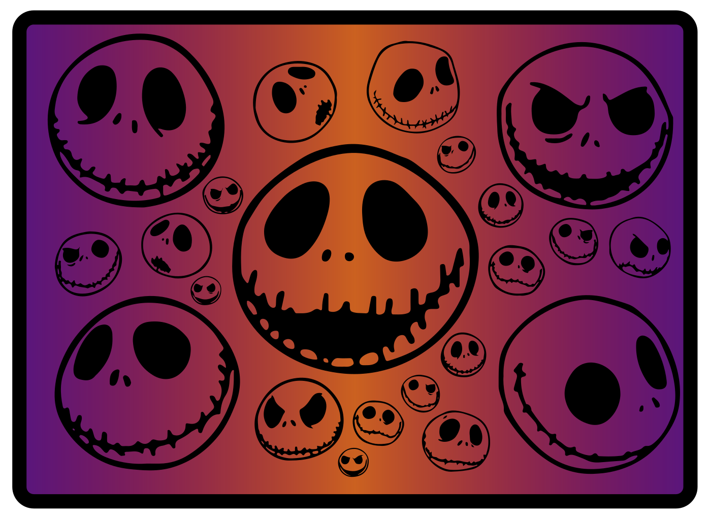 Vinyl Teppich Halloween gruseliges totenkopfmuster - TenStickers
