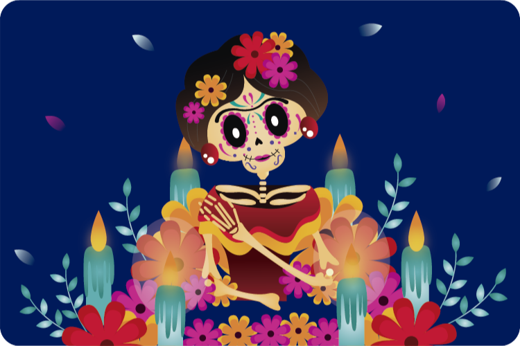 Vinyl Teppich Halloween festliches skelett - TenStickers