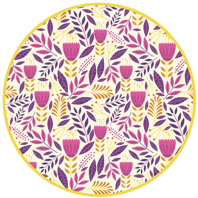 Vinyl Teppich Blumen florales symmetriedesign - TenStickers