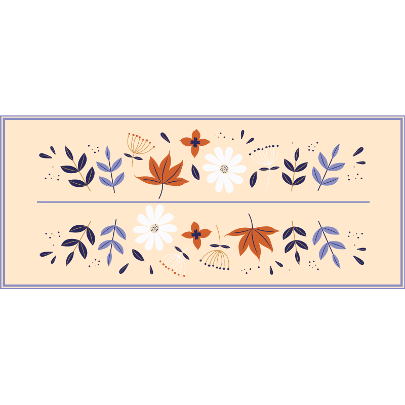 Vinyl Teppich Blumen botanisches motivensemble - TenStickers