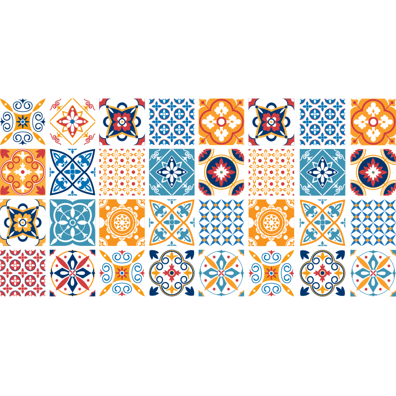 Vinyl Teppich Küche handbemalte portugiesische Fliesen - TenStickers