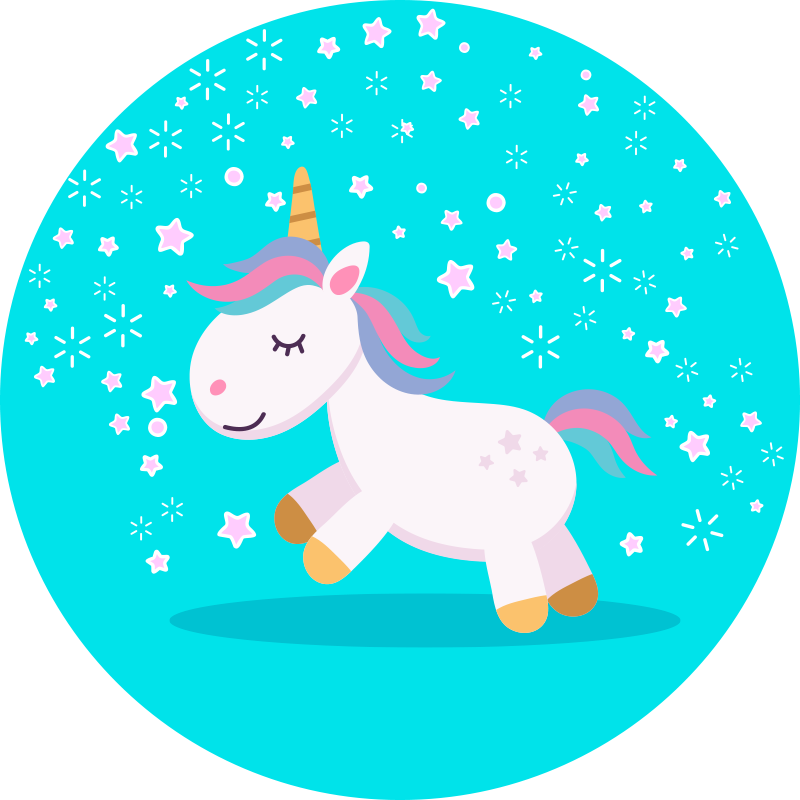 Vinyl Teppich Kinder einhorn-illustration - TenStickers