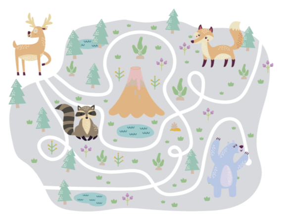 Vinyl teppich spiele verspielter waldweg - TenStickers