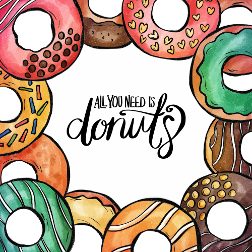 Vinyl Teppich Spruch brauche donuts-design - TenStickers