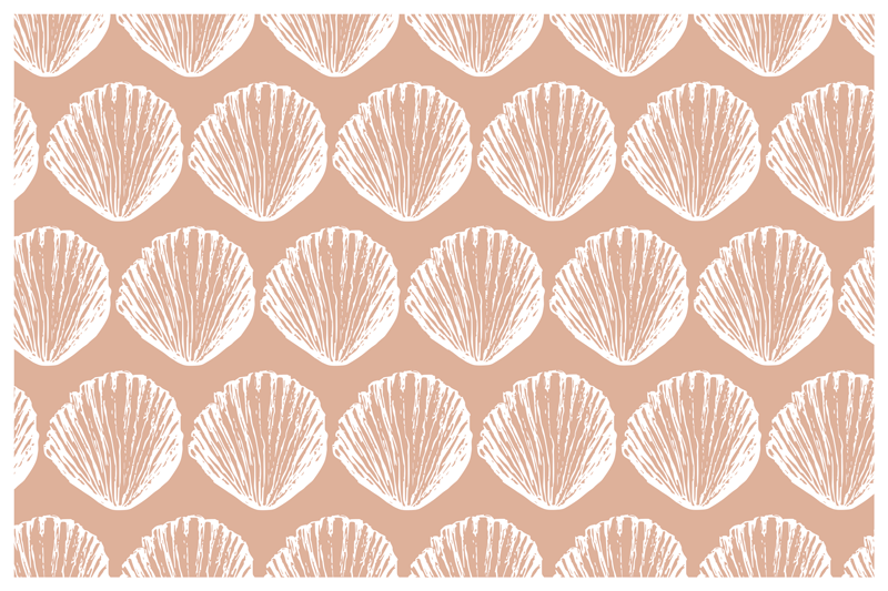 Vinyl teppich blumen muschel muster - TenStickers