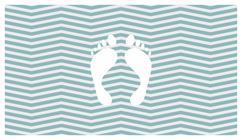 Vinyl Teppich Bad Fußabdrücke Streifen - TenStickers