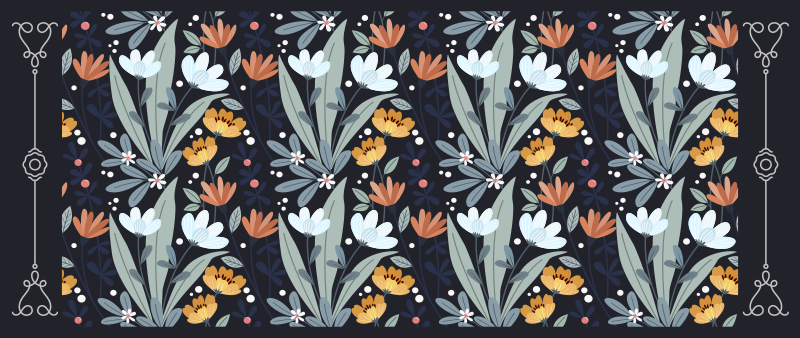 Vinyl Teppich Blumen blumenarrangement-muster - TenStickers