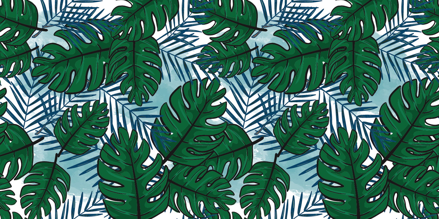 Vinyl Teppich Bad tropisches monstera-muster - TenStickers