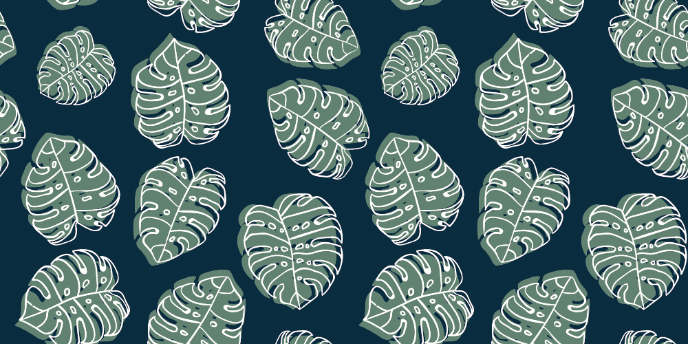 Vinyl Teppich Blumen Monstera-Blattmuster - TenStickers